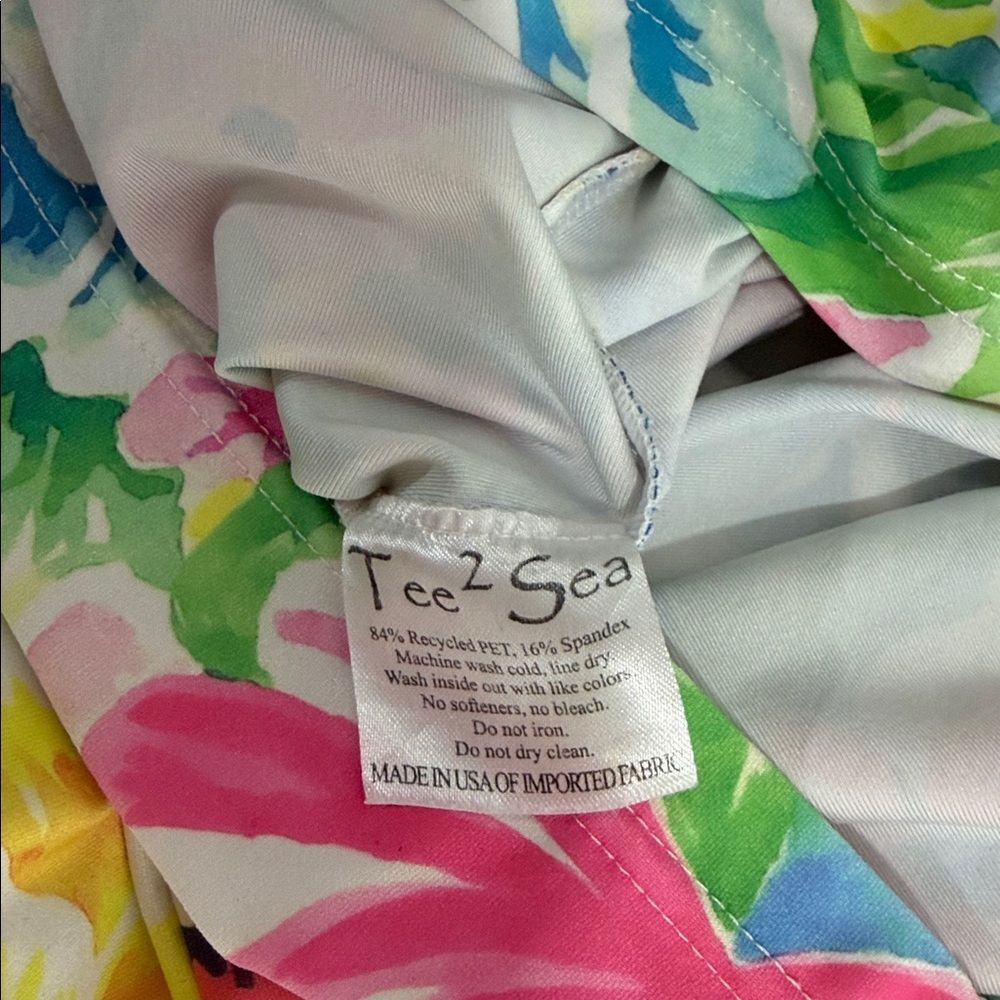 Tee2Sea Floral Sleeveless Collared Dress XS Recycled Stretch Summer - Picture 6 of 9